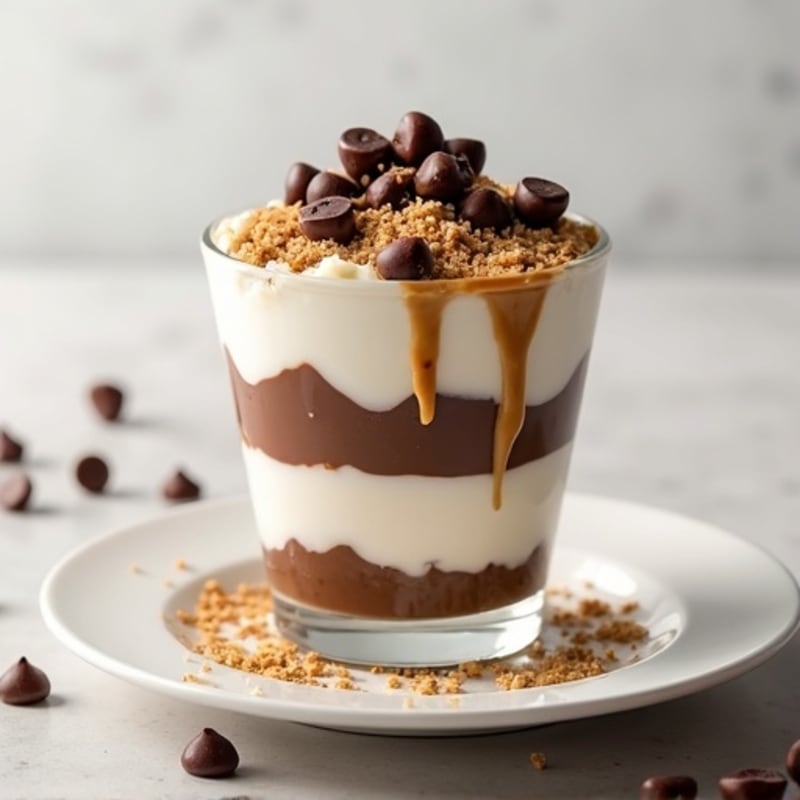 Greek Yogurt Protein Parfait with Chocolate and Peanut Butter