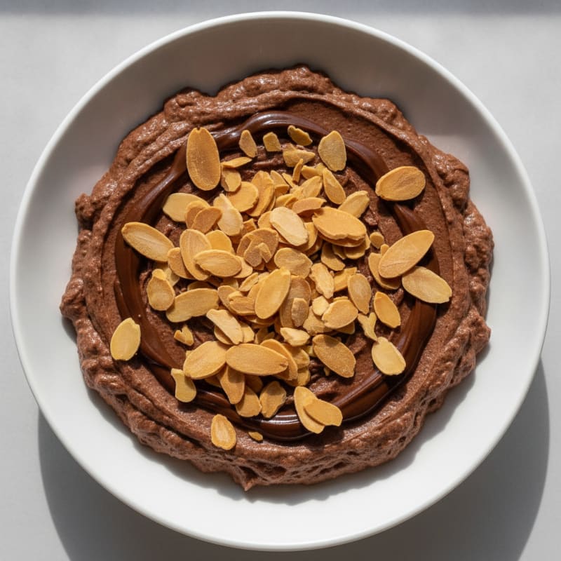 Silky Chocolate Protein Pudding with Toasted Almonds