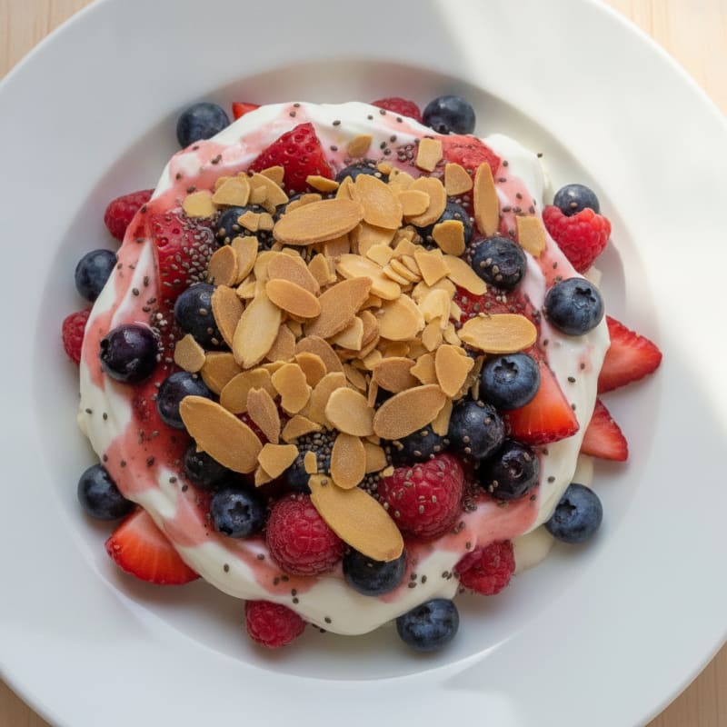 Greek Yogurt Protein Parfait with Mixed Berries