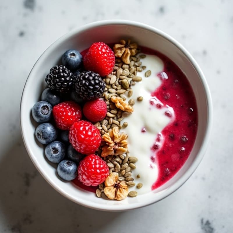 Protein-Packed Berry Yogurt Bowl with Crunchy Seeds