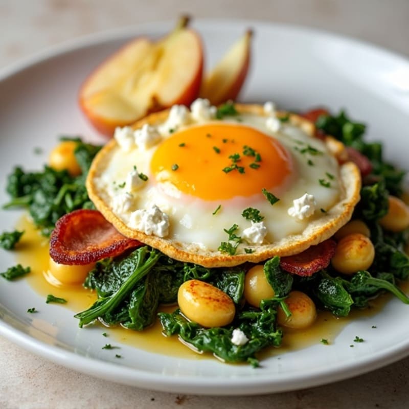Crispy Turkey Bacon and Egg White Scramble with Spinach