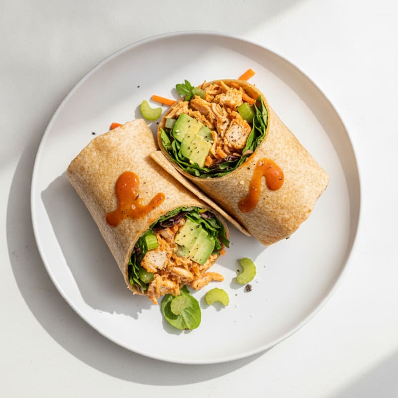 Buffalo Ranch Chicken Salad Wraps