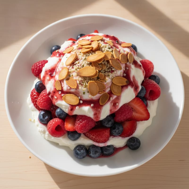 Greek Yogurt Protein Parfait with Mixed Berries