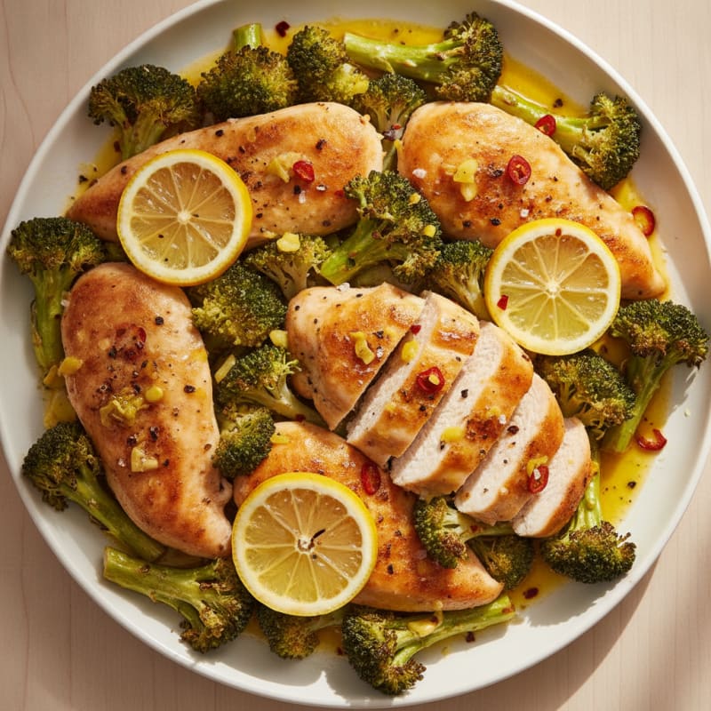 Roasted Garlic-Lemon Chicken and Broccoli