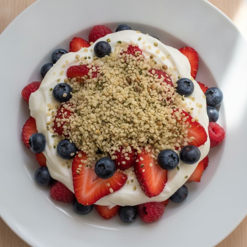 Greek Yogurt Protein Parfait with Mixed Berries