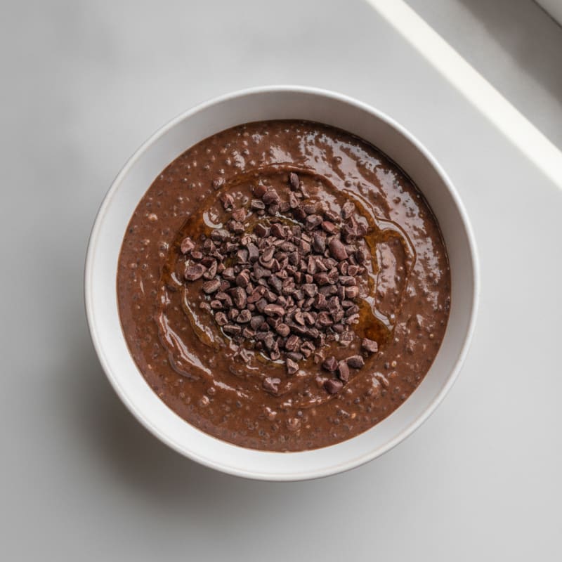 Silky Chocolate Protein Pudding with Chia Seeds
