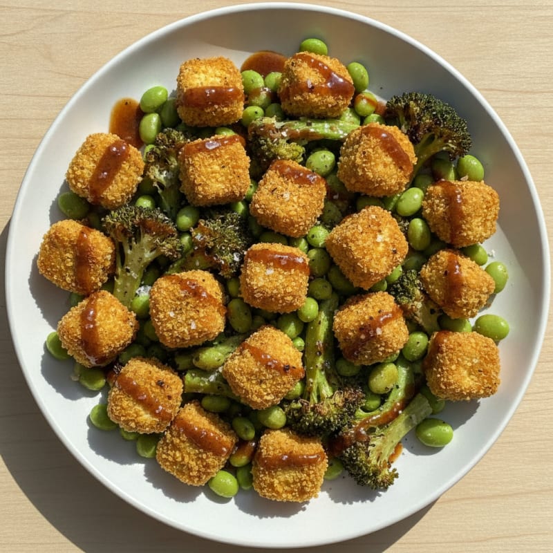 Pan-Seared Tofu with Roasted Vegetables