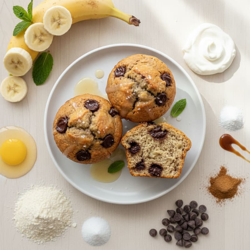 Chocolate Chip Banana Protein Muffins