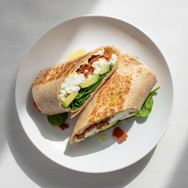 Crispy Turkey Bacon and Egg White Breakfast Wrap