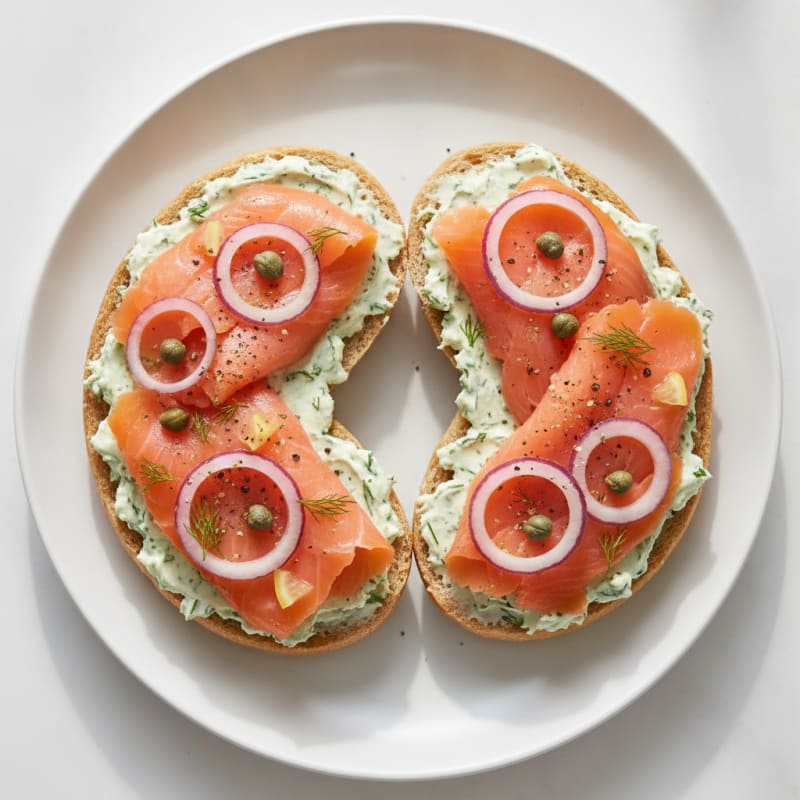Smoked Salmon Bagel with Dill Cream Cheese