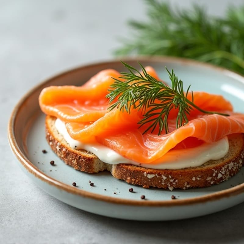 Smoked Salmon with Creamy Whipped Dill Cottage Cheese and Crispy Whole Grain Toast