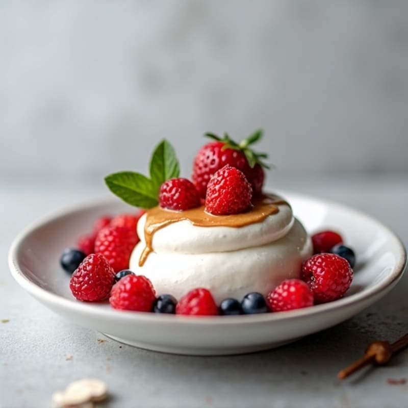 Creamy Greek Yogurt with Protein Powder and Fresh Berries