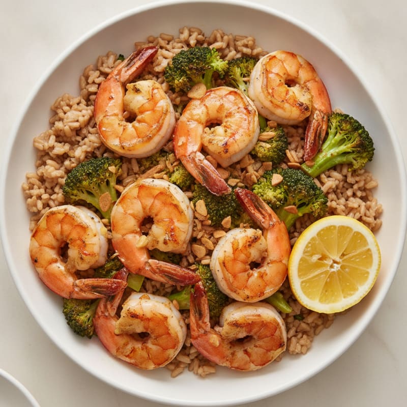 Grilled Prawn and Broccoli Rice Bowl