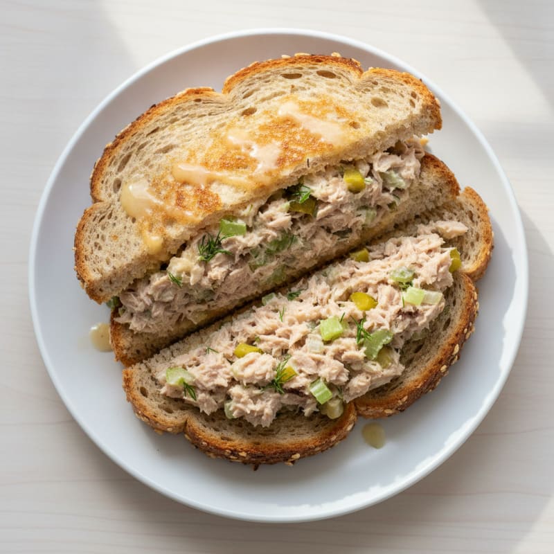 Tuna, Celery, and Pickle Sandwich
