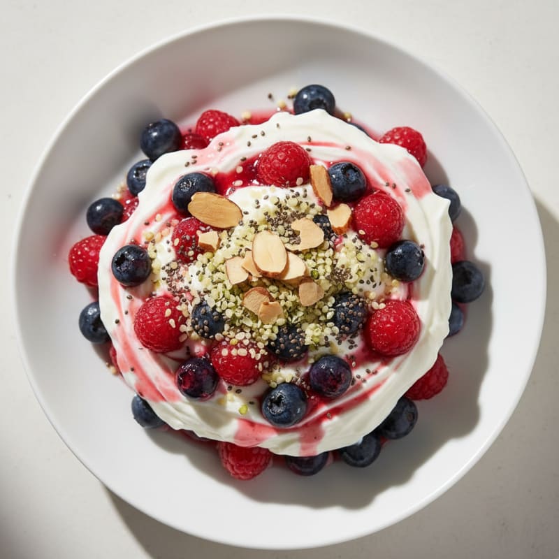 Greek Yogurt Protein Parfait with Mixed Berries