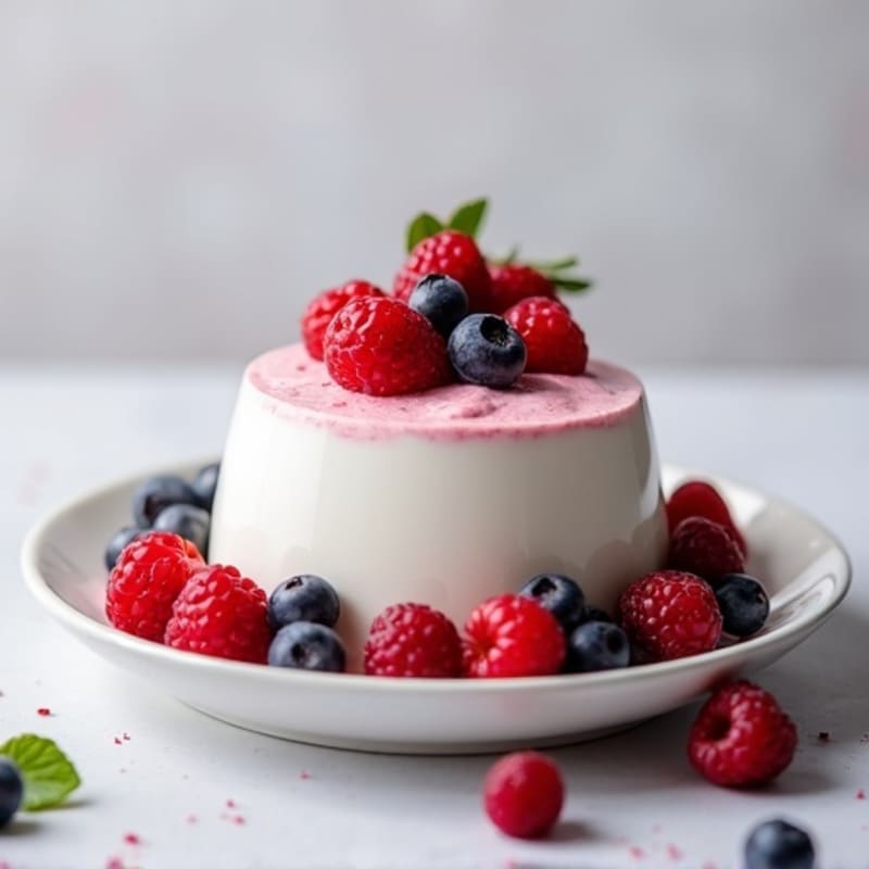 Silky Greek Yogurt Protein Mousse with Mixed Berries