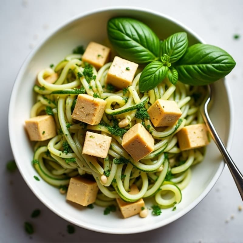 Zucchini Noodles with Creamy Vegan Pesto