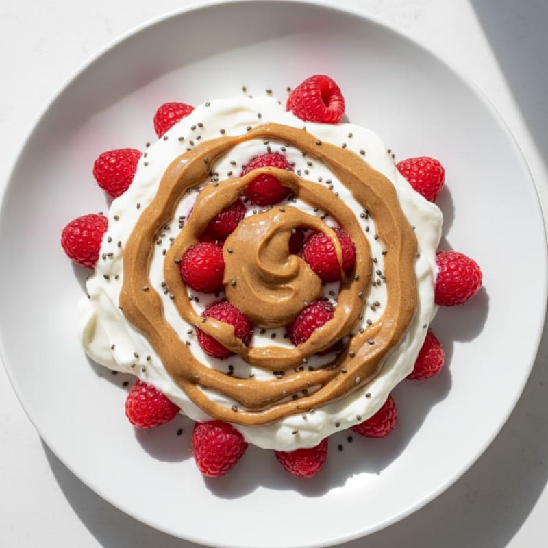 Greek Yogurt Protein Parfait with Berries and Almond Butter
