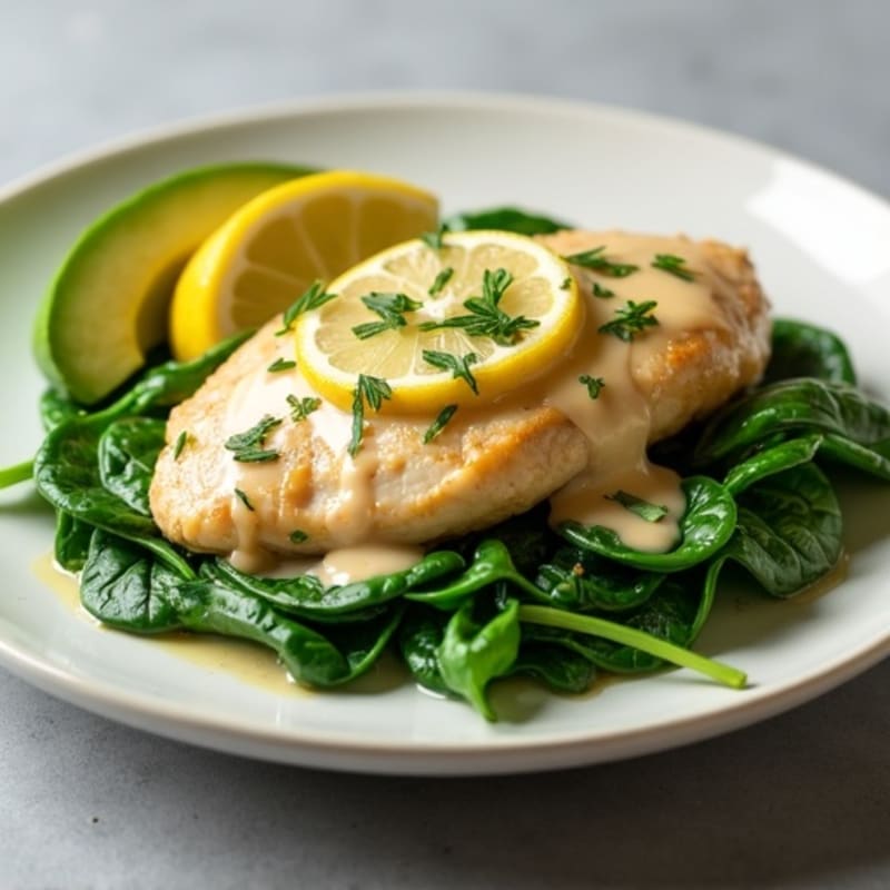 Creamy Lemon Garlic Chicken with Spinach