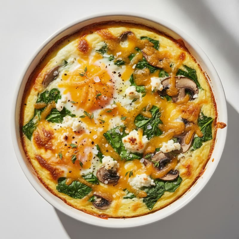 Cheesy Baked Eggs with Savory Herbs
