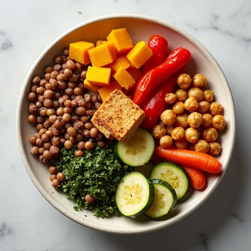 Hearty Lentil and Roasted Vegetable Bowl
