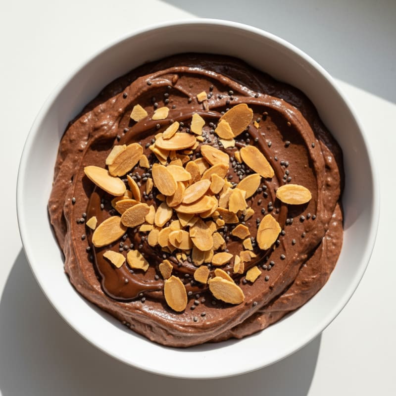 Silky Chocolate Protein Pudding with Almonds