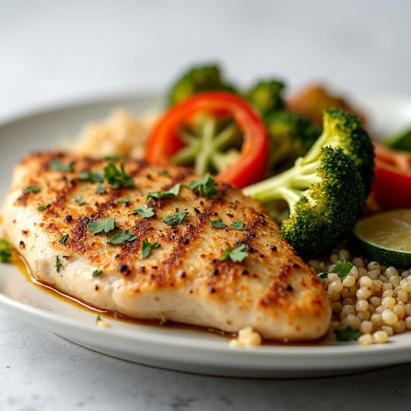 Herb-Crusted Pan Seared Chicken with Roasted Vegetables