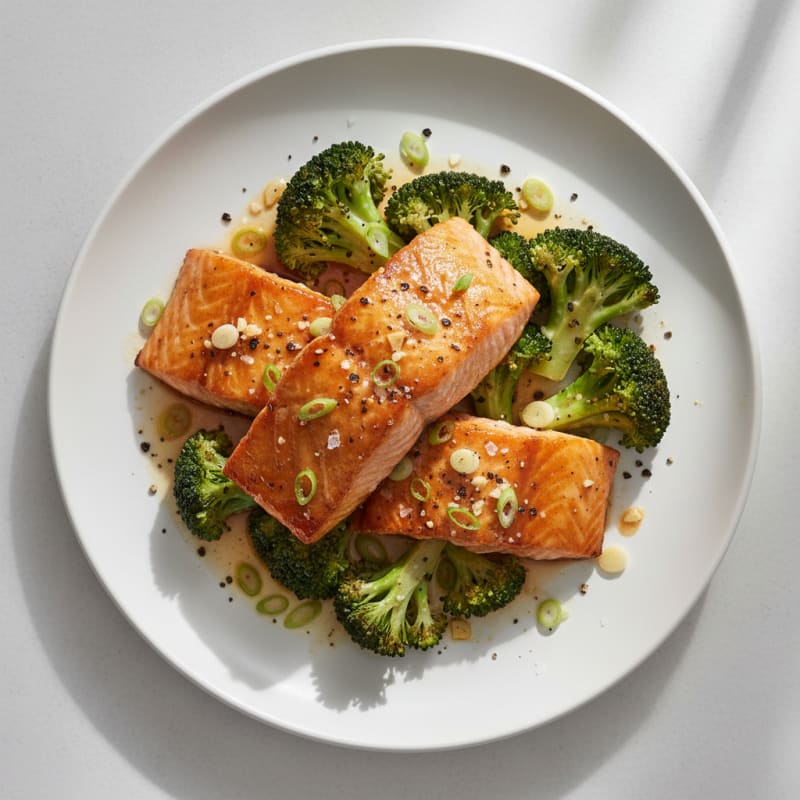 Ginger-Soy Glazed Salmon with Broccoli