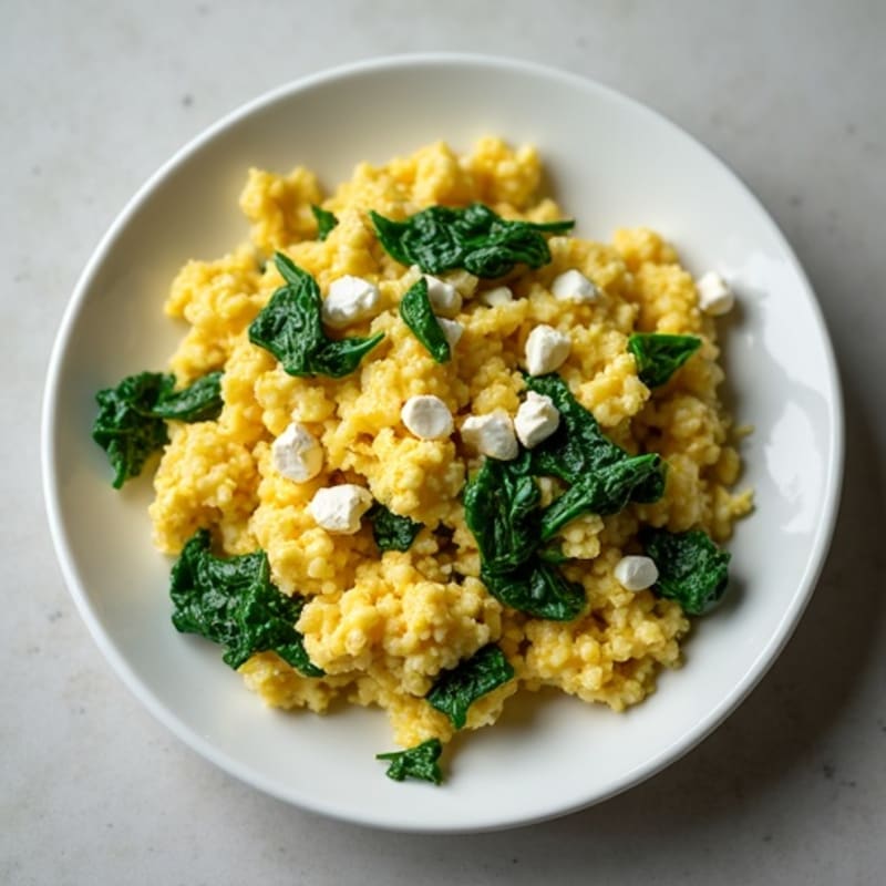 Protein-Packed Scrambled Eggs with Sautéed Spinach