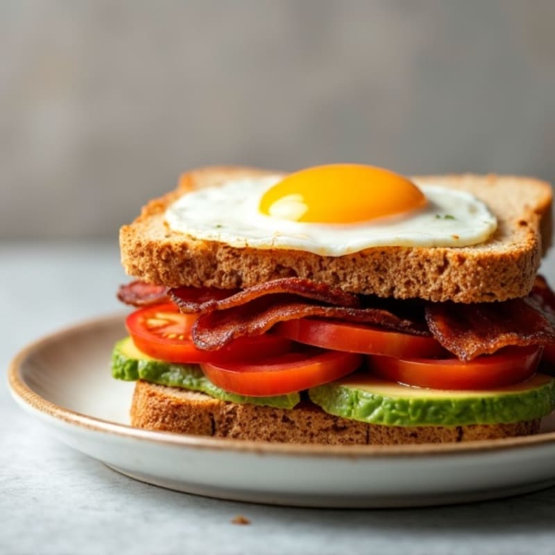 Crispy Turkey Bacon, Fresh Tomato, and Avocado Whole Grain Sandwich