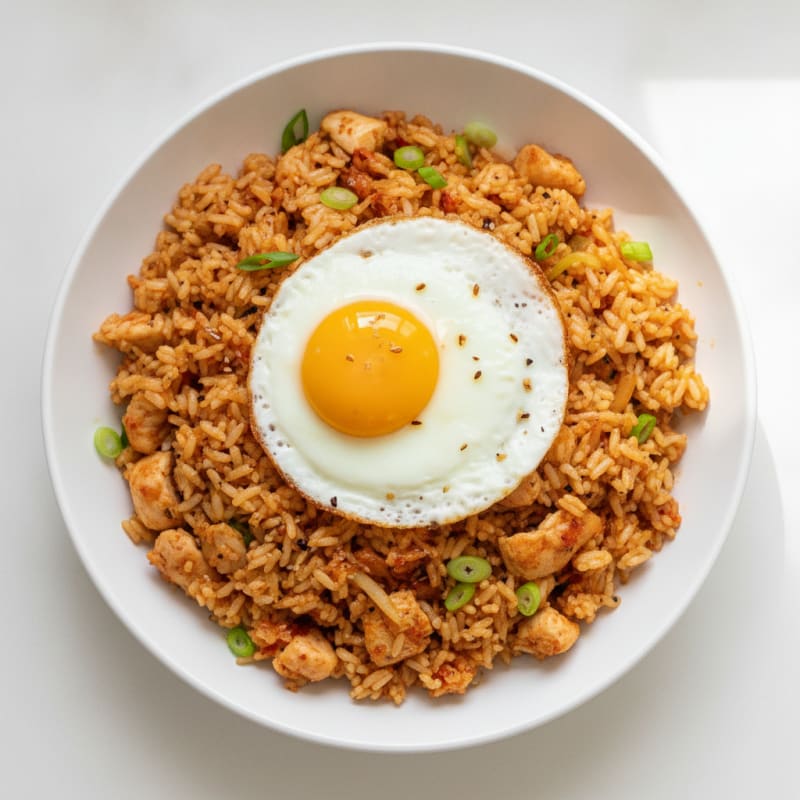 Kimchi Fried Rice with Fried Egg