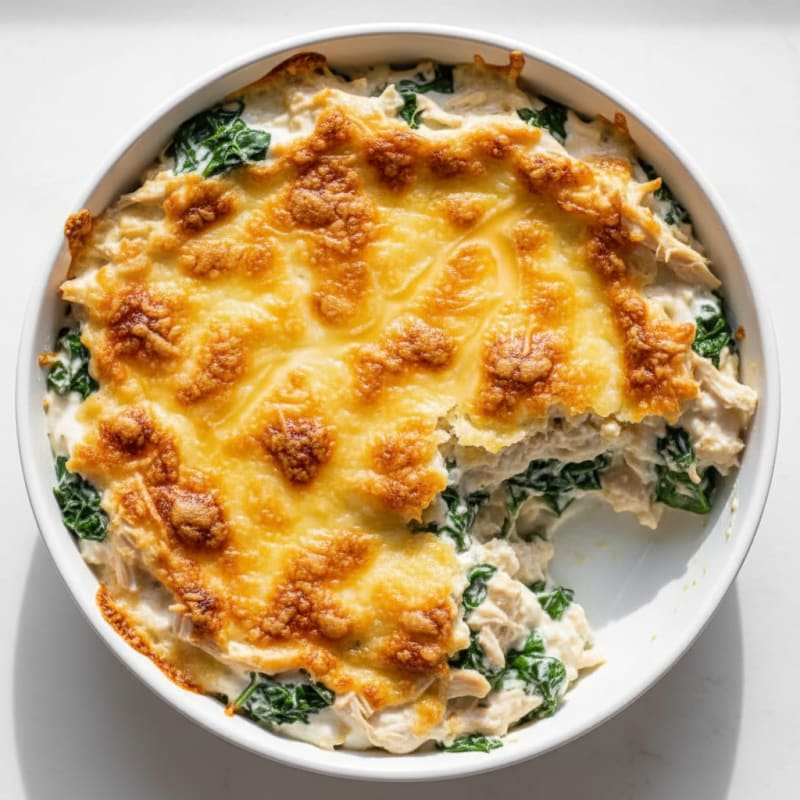 Creamy Spinach Artichoke Dip with Golden Crust
