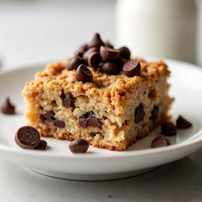 Fluffy Chocolate Chip Protein Baked Oatmeal