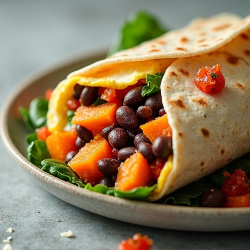 Protein-Packed Sweet Potato Black Bean Breakfast Burrito