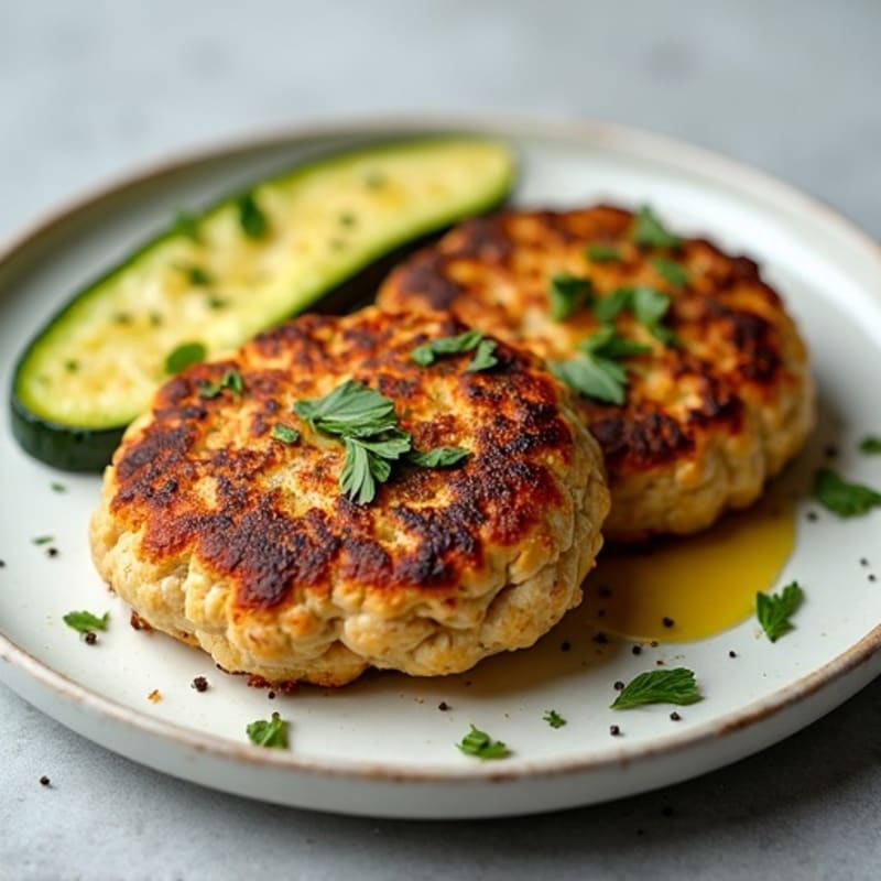 Seared Turkey Patties with Roasted Zucchini