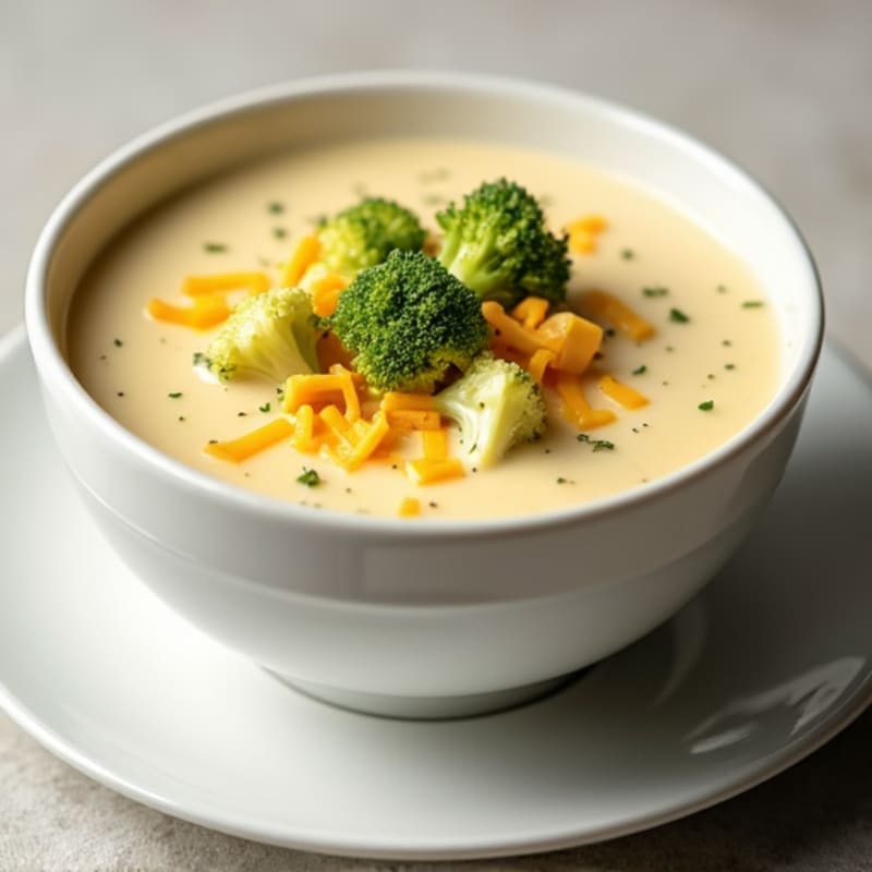 Creamy High-Protein Broccoli Cheddar Cottage Soup