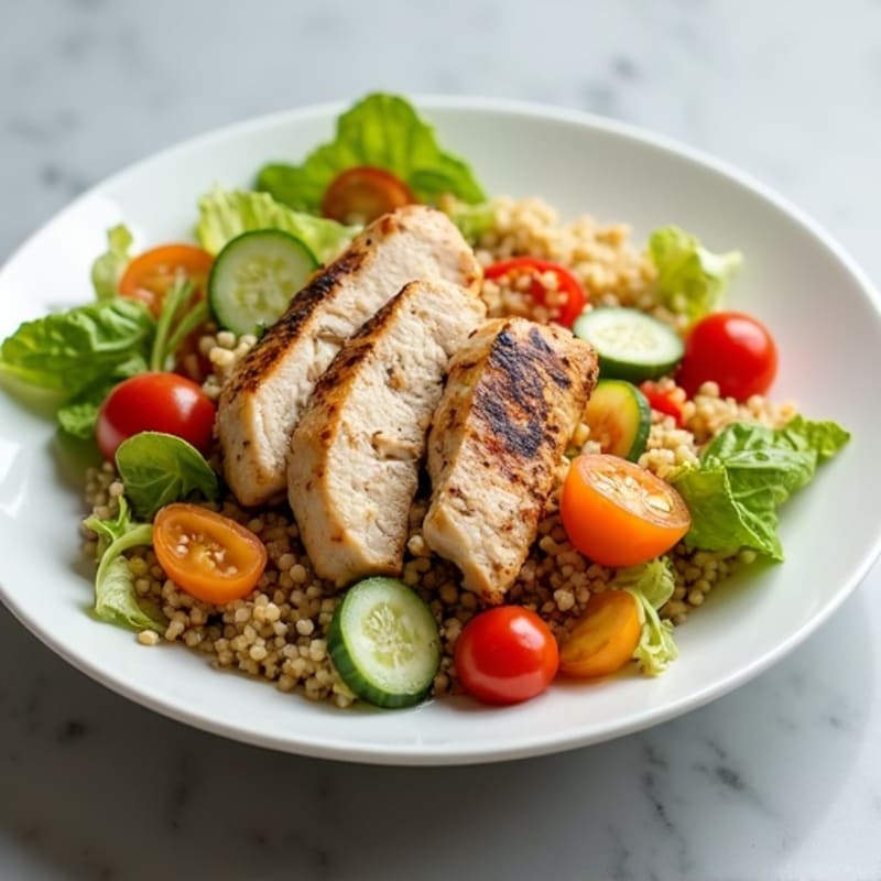 Grilled Chicken and Quinoa Salad with Crunchy Vegetables