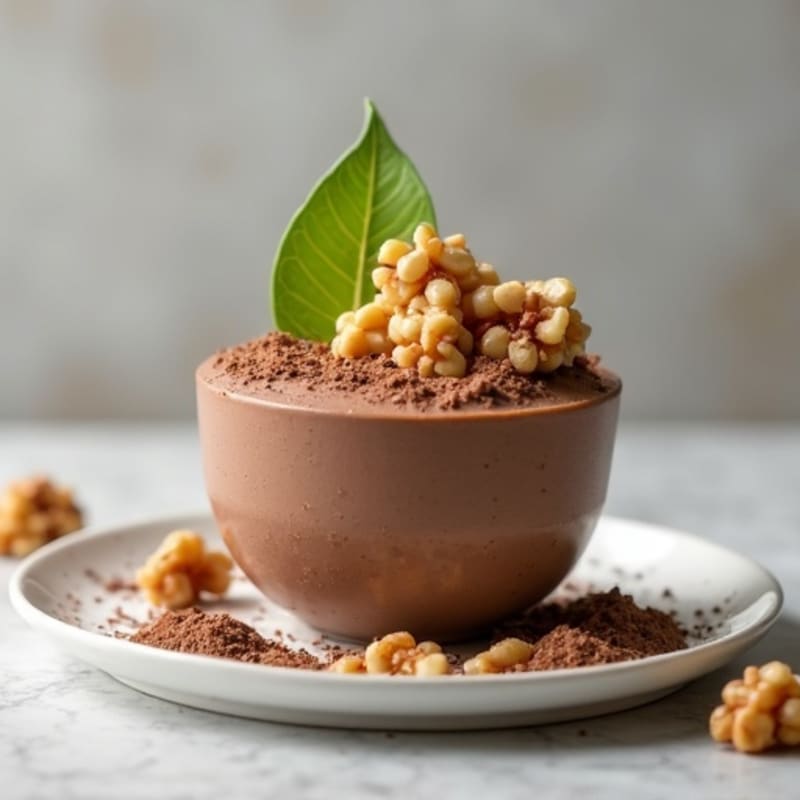 Chocolate Protein Mousse with Crushed Walnuts