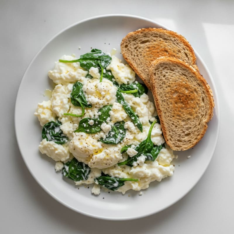 High-Protein Spinach Egg White Scramble