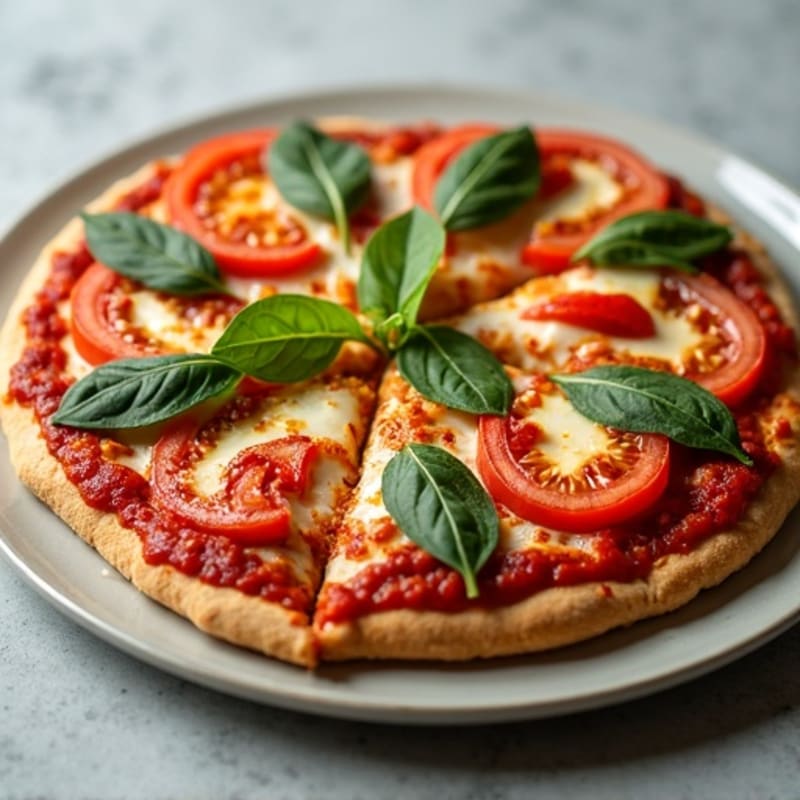 Crispy Chicken Pizza with Tomato and Spinach
