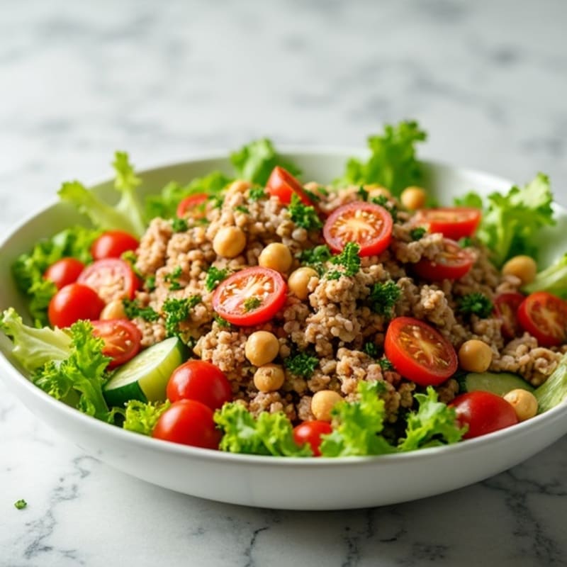 Lean Turkey and Crispy Vegetable Chopped Salad with Tangy Herb Vinaigrette