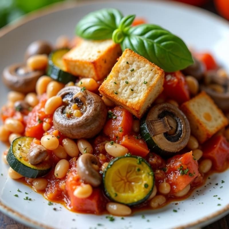 Hearty Mushroom Ragu with Herb-Roasted Vegetables