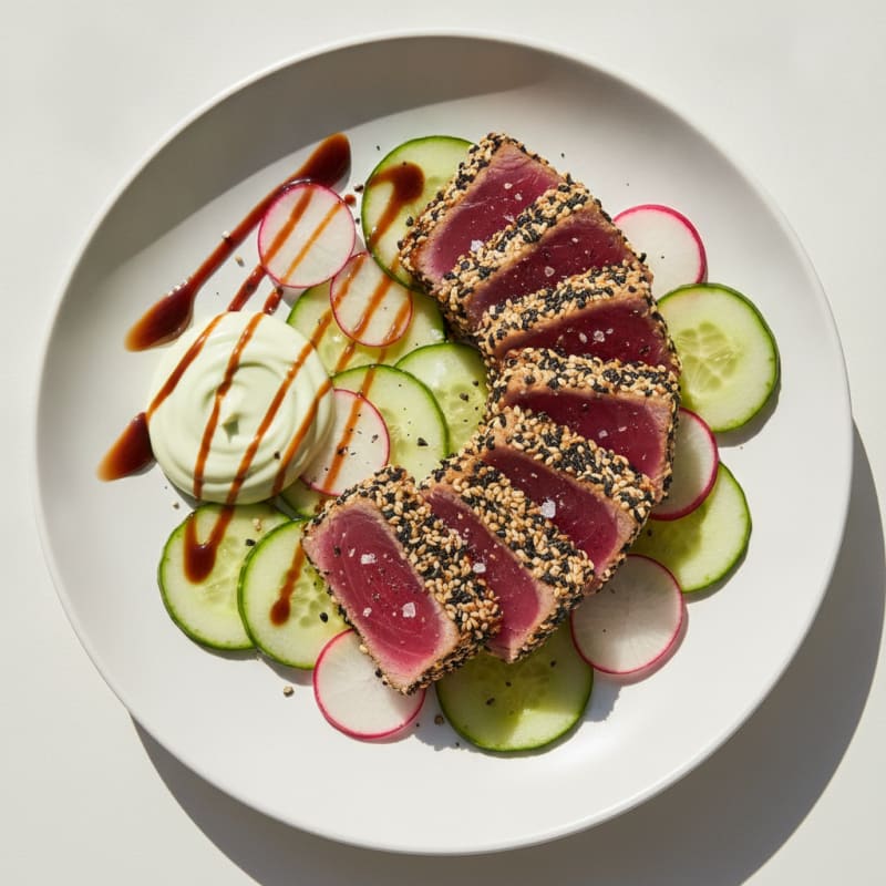 Pan-Seared Ahi Tuna with Wasabi Mayo