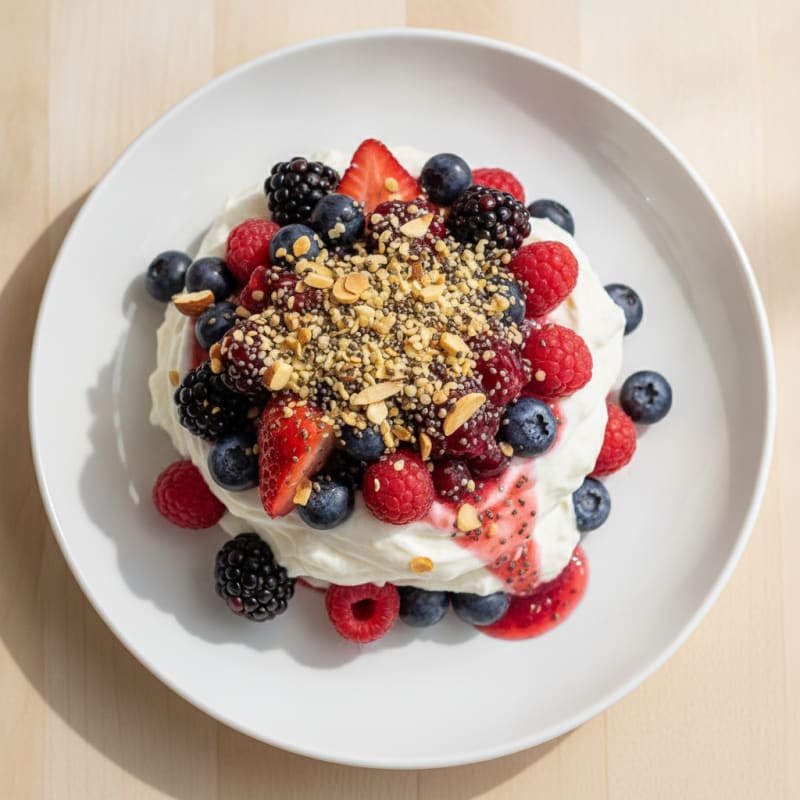 Greek Yogurt Protein Parfait with Mixed Berries