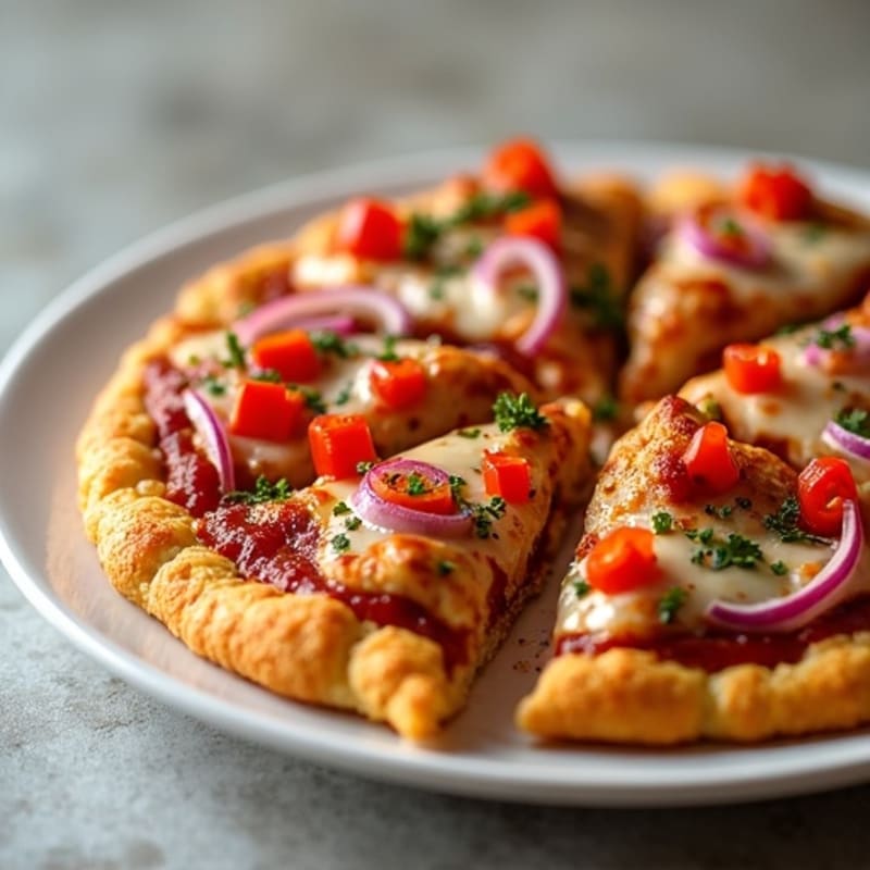 Healthy Crispy BBQ Chicken Pizza