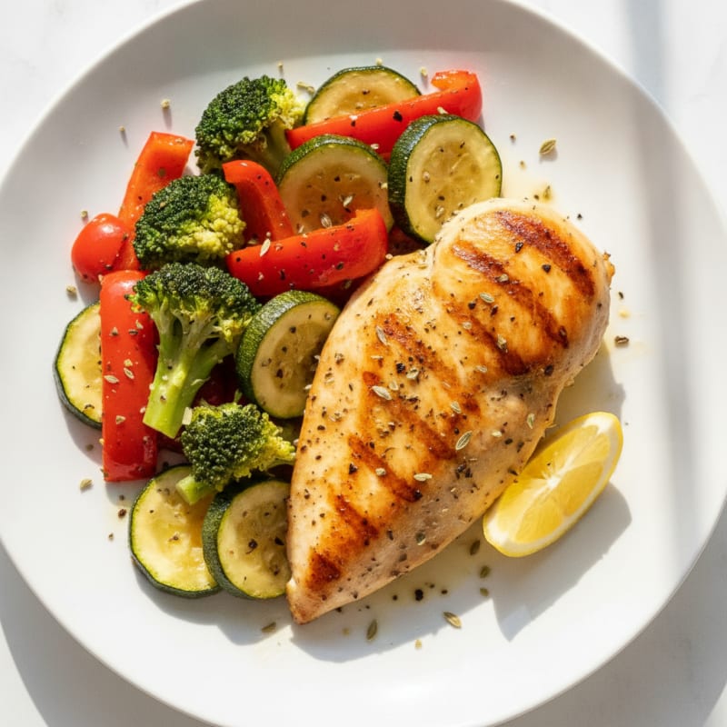 Pan-Seared Chicken with Roasted Vegetables