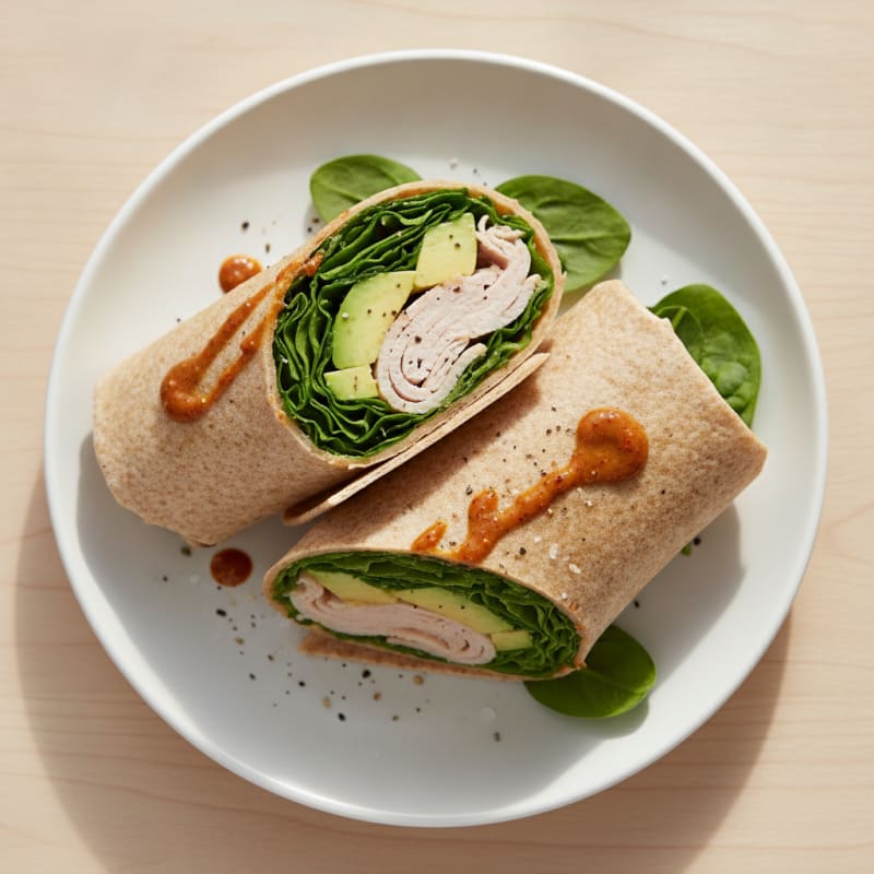 Spicy Turkey Avocado Mustard Wraps