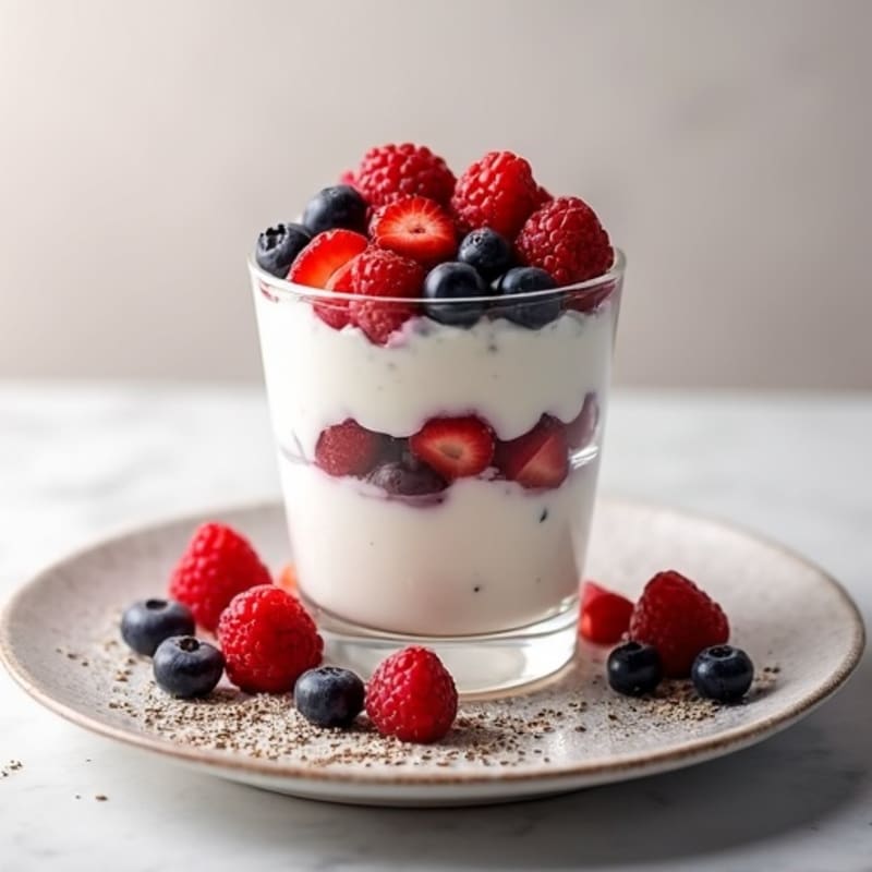 Greek Yogurt Protein Parfait with Mixed Berries