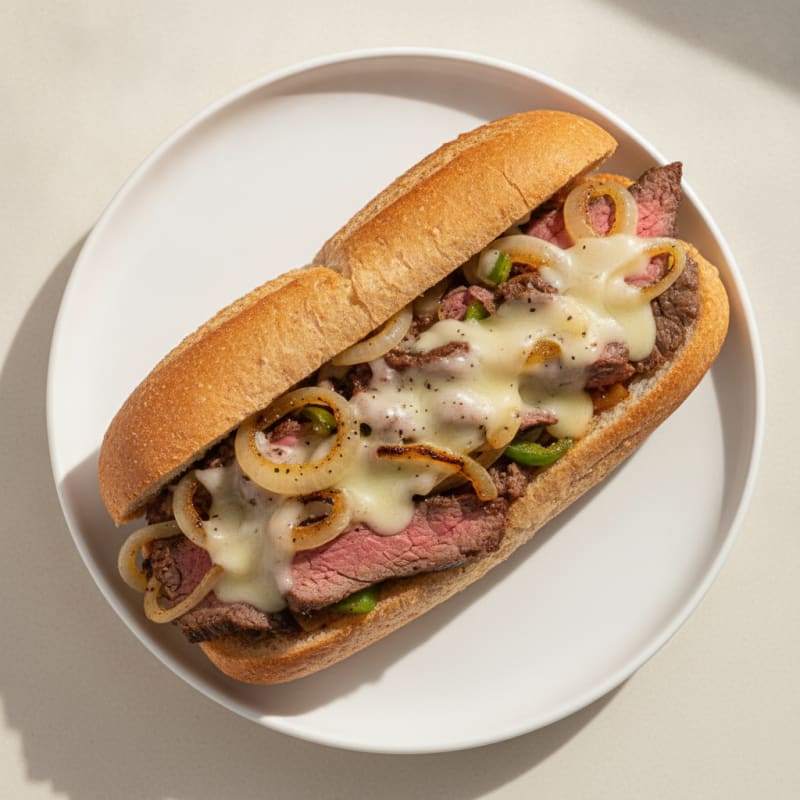 Classic Philly Cheesesteak Sandwich