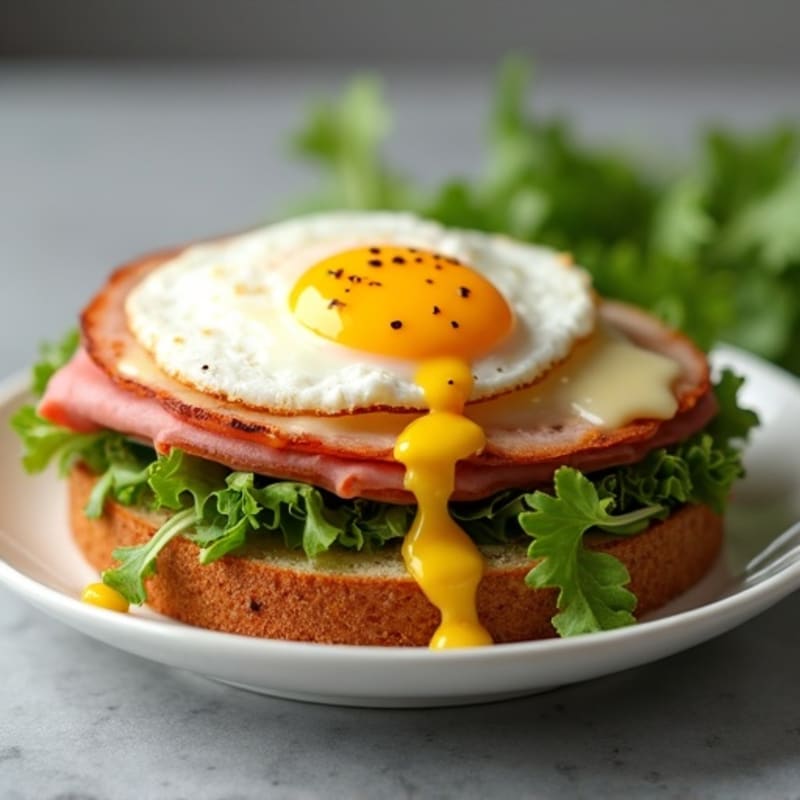 Lean Ham and Swiss Open-Face Melt with Fresh Greens